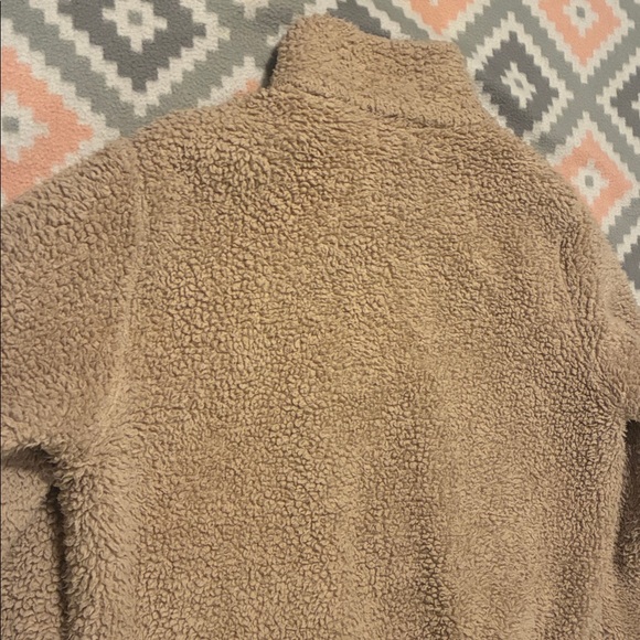 Calvin Klein Womems Beige Sherpa Zip-Up Jacket Size Large - Picture 10 of 12